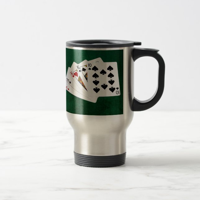 Poker Hands - Two Pair - Ace, King Travel Mug (Right)