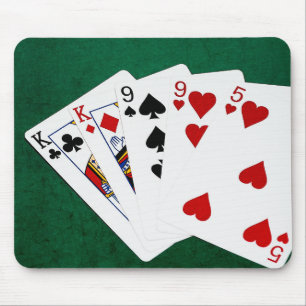 Poker Hands - Two Pair - King, Nine Mouse Mat