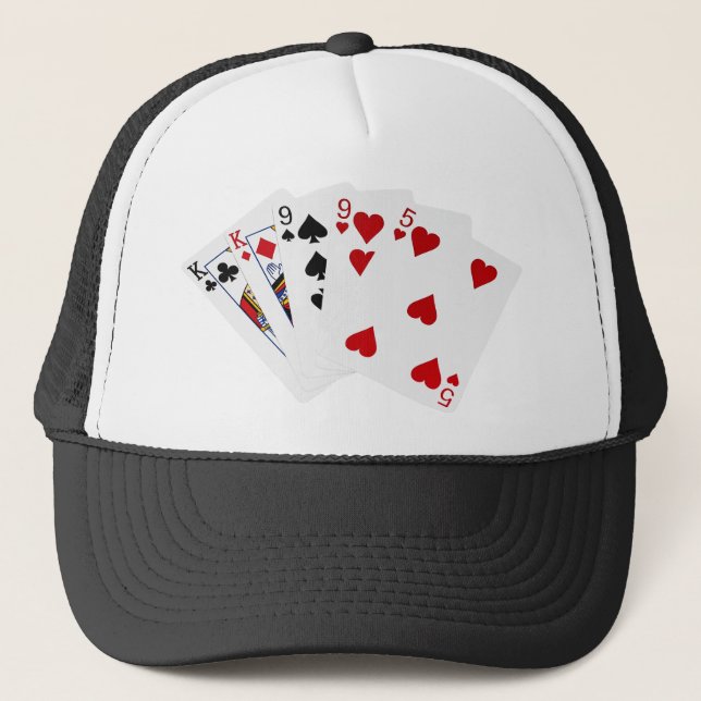 Poker Hands - Two Pair - King, Nine Trucker Hat (Front)