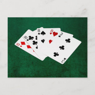 Poker Hands - Two Pair - Ten, Eight Postcard