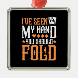 Poker I Have Seen My Hand Metal Tree Decoration