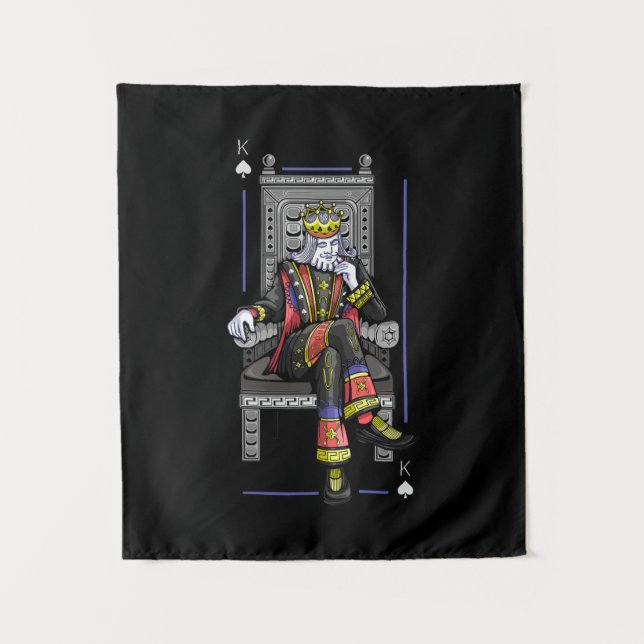 Poker King Tapestry Royal Casino Decor Small Wall  (Front)