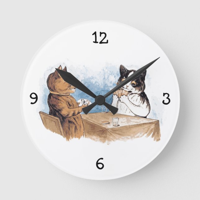 Poker Kitties Wall Clock (Front)