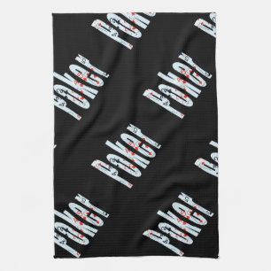 Poker Logo Made From Poker Cards, Tea Towel