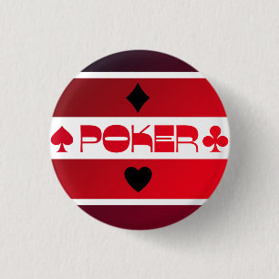 Poker logo red black personalizable T-Shirt 3 Cm Round Badge