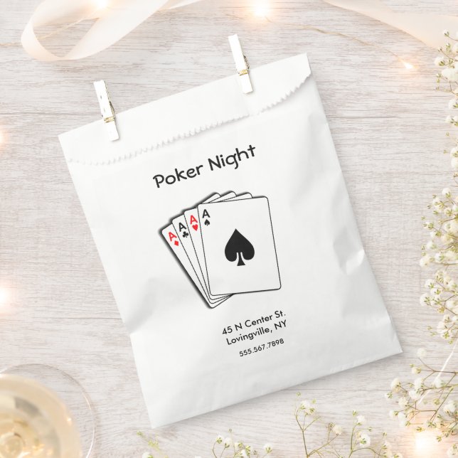Poker Night Aces  Favour Bags (Clipped)
