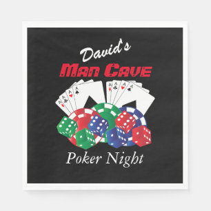 Poker Night at the Man Cave   Personalise Napkin