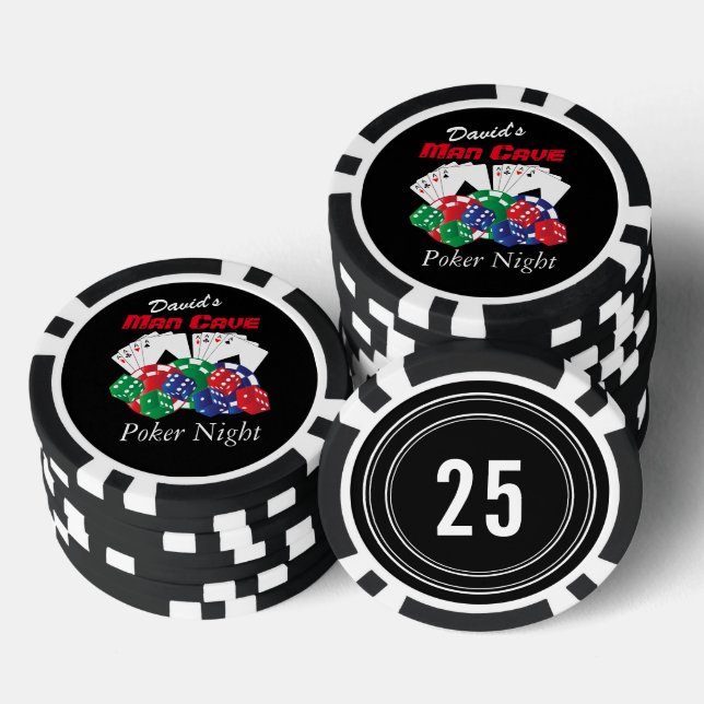 Poker Night at the Man Cave Poker Chips (Stack)