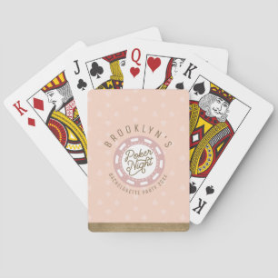 Poker Night Bachelorette Party Blush Pink & Gold Playing Cards