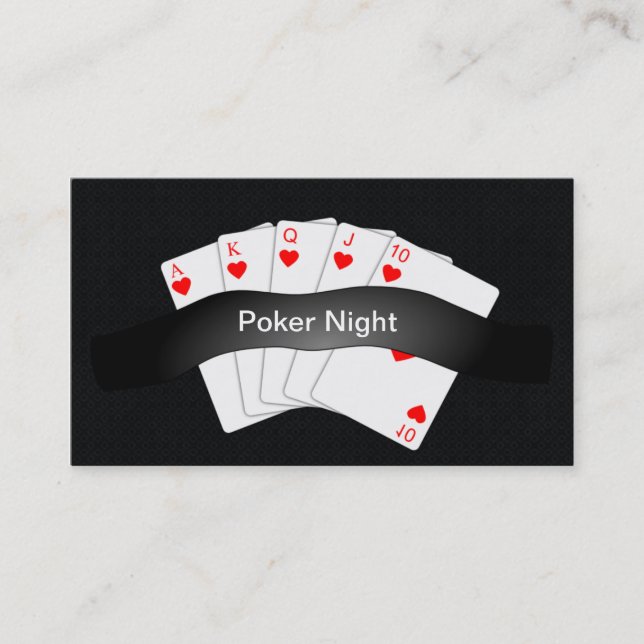 Poker Night Chubby Business Card Invite (Front)