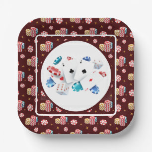 Poker Night Fun Paper Plate