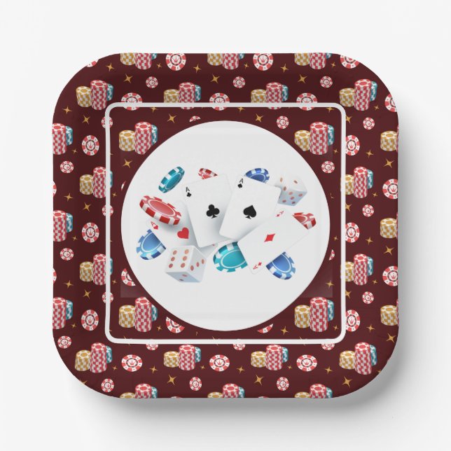 Poker Night Fun Paper Plate (Front)