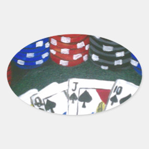 Poker Night Oval Sticker