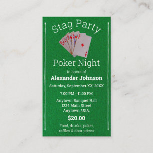 Poker Night Playing Cards Stag Party Ticket