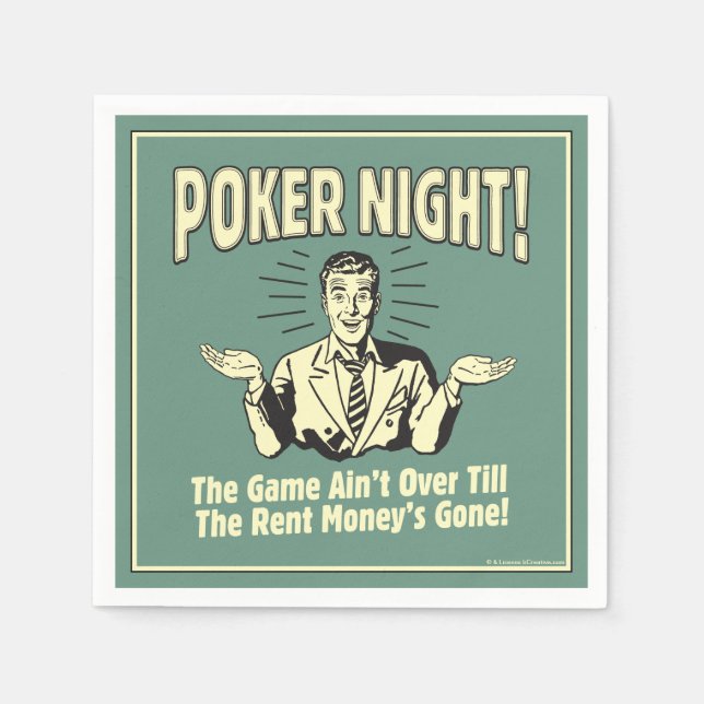 Poker Night! The Game Ain't Over Napkin (Front)