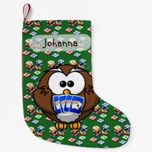 poker owl Christmas stocking