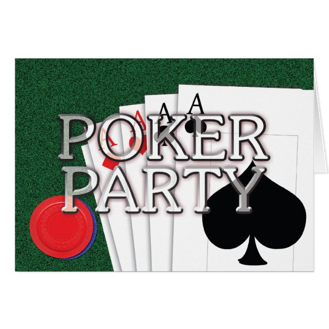 Poker Party Card (Front Horizontal)