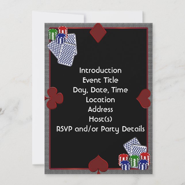 Poker Party Invitation Template (Front)