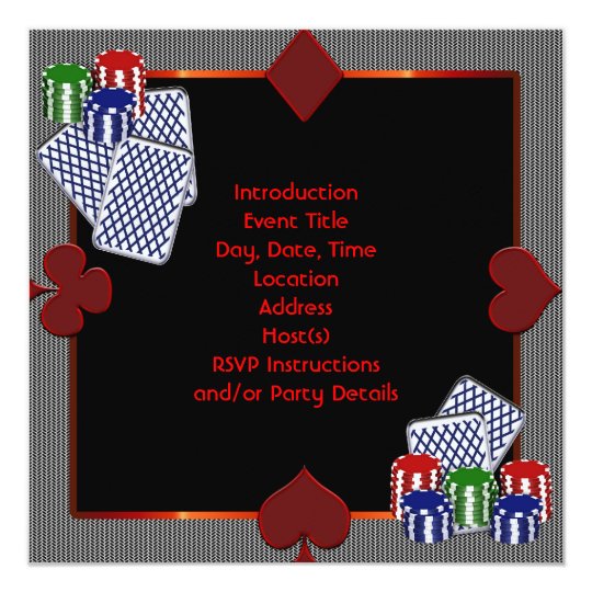 Poker Party Invitation Template 2