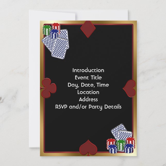 Poker Party Invitation Template (Front)