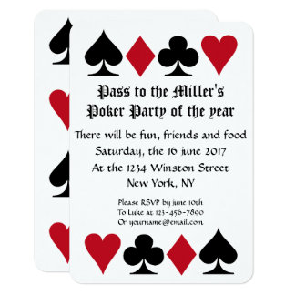 Invitations for poker party