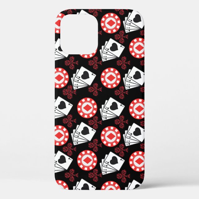Poker Pattern Aces Crosses Playing Cards Trendy    Case-Mate iPhone Case (Back)