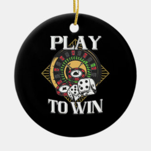 Poker Play To Win Ceramic Tree Decoration