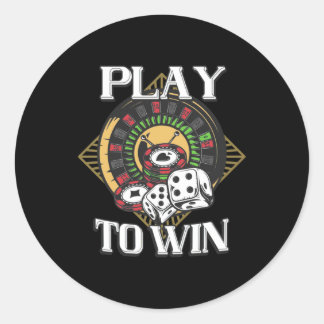 Poker Play To Win Classic Round Sticker
