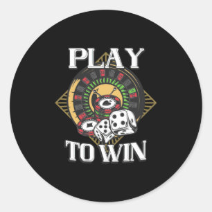 Poker Play To Win Classic Round Sticker