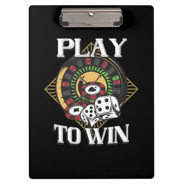 Poker Play To Win Clipboard (Front)