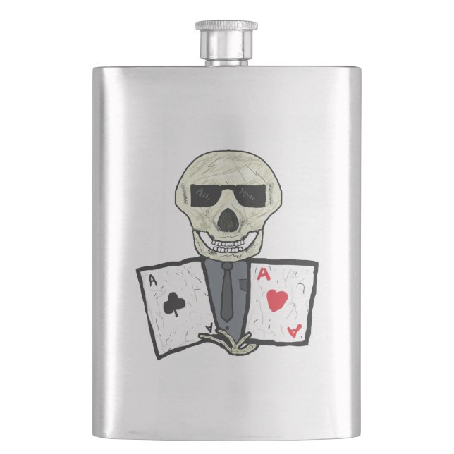 Poker Player Aces Hip Flask (Front)