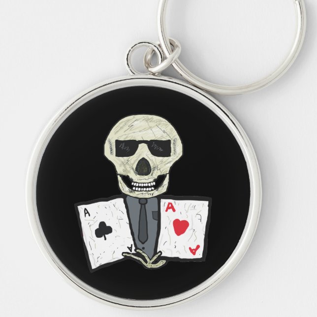 Poker Player Aces Key Ring (Front)