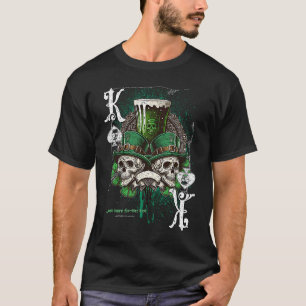 Poker Player Apparel Patricks Day Green Skulls T-Shirt