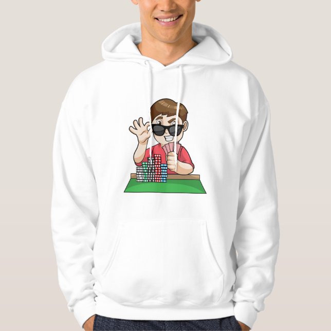 Poker player at Poker with Sunglasses Hoodie (Front)