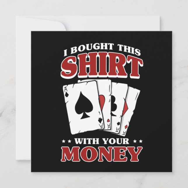 Poker Player Casino Money Gambler Cards Game Gift (Front)