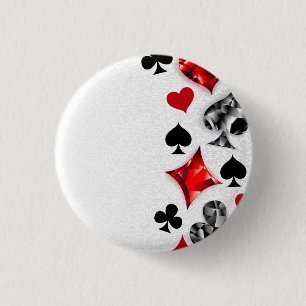 Poker Player Gambler Playing Card Suits Las Vegas 3 Cm Round Badge
