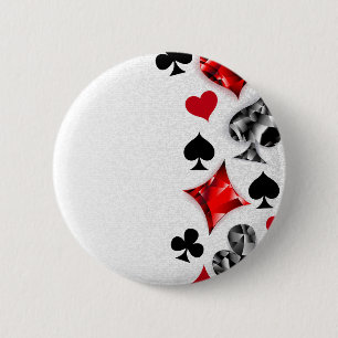 Poker Player Gambler Playing Card Suits Las Vegas 6 Cm Round Badge