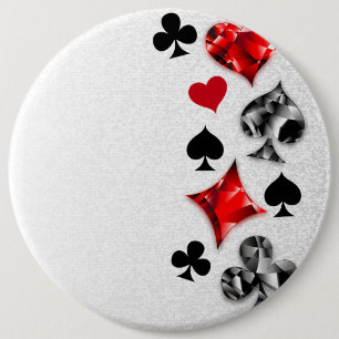 Poker Player Gambler Playing Card Suits Las Vegas 6 Cm Round Badge
