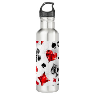 Poker Player Gambler Playing Card Suits Las Vegas 710 Ml Water Bottle