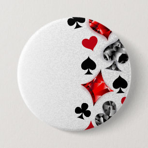 Poker Player Gambler Playing Card Suits Las Vegas 7.5 Cm Round Badge