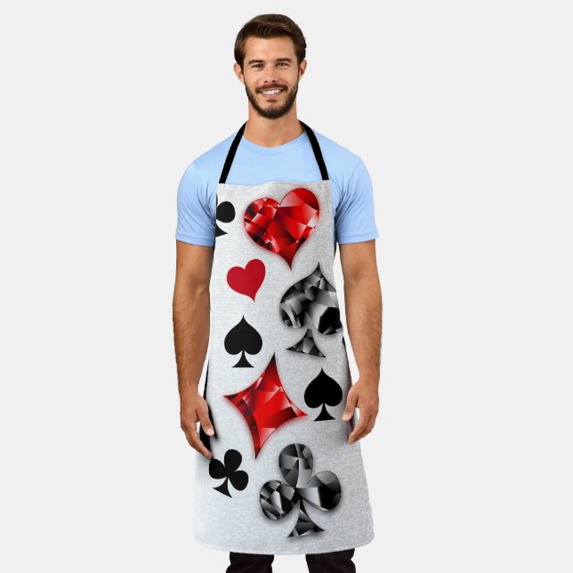 Poker Player Gambler Playing Card Suits Las Vegas Apron (Worn)