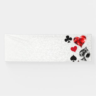 Poker Player Gambler Playing Card Suits Las Vegas Banner
