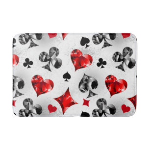 Poker Player Gambler Playing Card Suits Las Vegas Bath Mat