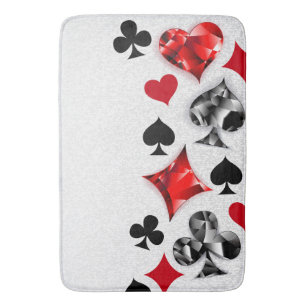 Poker Player Gambler Playing Card Suits Las Vegas Bath Mat
