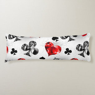 Poker Player Gambler Playing Card Suits Las Vegas Body Cushion