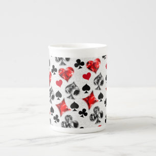 Poker Player Gambler Playing Card Suits Las Vegas Bone China Mug