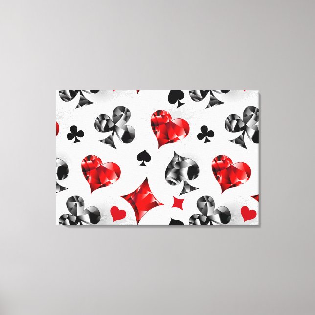 Poker Player Gambler Playing Card Suits Las Vegas Canvas Print (Front)
