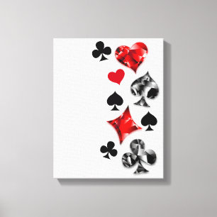 Poker Player Gambler Playing Card Suits Las Vegas Canvas Print