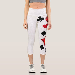 Poker Player Gambler Playing Card Suits Las Vegas Capri Leggings