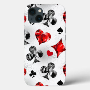 Poker Player Gambler Playing Card Suits Las Vegas iPhone 13 Case